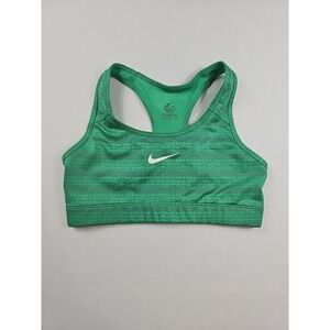 Nike Dri-Fit Women's Racerback Sports Bra Green Size Small Swoosh Logo